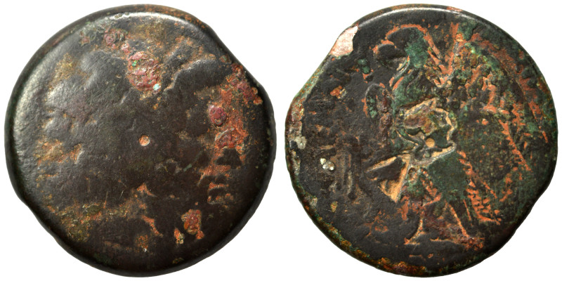 PTOLEMAIC KINGS of EGYPT. Ae (bronze, 12.98 g, 26 mm). Diademed head of Zeus-Amm...