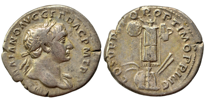 Trajan, 98-117. Denarius (silver, 3.14 g, 19 mm), Rome. IMP TRAIANO AVG GER DAC ...