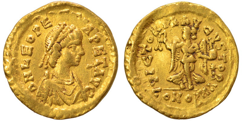 Leo I, 457-474. Tremissis (gold, 1.42 g, 14 mm), Constantinople. D N LEO PERPET ...