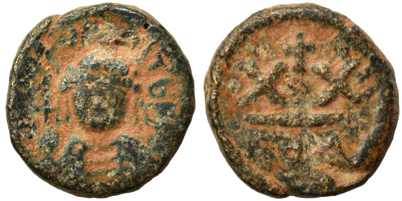 Heraclius (?), 610-641. Half follis (bronze, 5.48 g, 17 mm), Carthage. Crowned b...