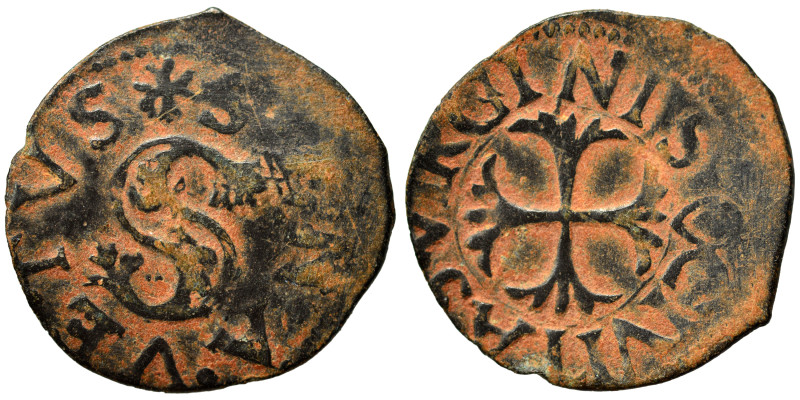 ITALY. Siena. Republic, 1369-1799. Quattrino (billon, 1.22 g, 16 mm). SENA VETVS...