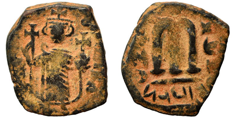 Arab Byzantine. Umayyad Caliphate, circa 641-660 AD. Fals (bronze, 3.45 g, 21 mm...