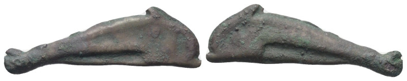 Sarmatien. Olbia.

 Bronze. Ca. 525 - 410 v. Chr.
Vs: Delfin rechts.
Rs: Del...
