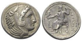 Königreich Makedonien. Alexander III. der Große (336 - 323 v. Chr.).

 Tetradrachme (Silber). Ca. 336 - 323 v. Chr. Amphipolis.
Vs: Kopf des jugend...