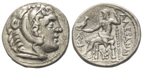 Königreich Makedonien. Alexander III. der Große (336 - 323 v. Chr.).

 Tetradrachme (Silber). Ca. 315 - 294 v. Chr. Amphipolis.
Vs: Kopf des jugend...