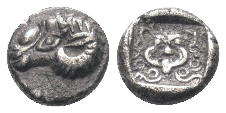 Troas. Kebren.

 Hemidrachme (Silber). 5. Jhdt. v. Chr.
Vs: Widderkopf links....
