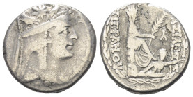 Königreich Armenien. Tigranes II. (ca. 95 - 56 v. Chr.).

 Tetradrachme (Silber). Ca. 80 - 68 v. Chr. Tigranocerta.
Vs: Drapierte Büste des Tigrane...