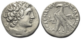 Ptolemäisches Königreich. Ptolemaios XII. (80 - 51 v. Chr.).

 Tetradrachme (Silber). 78 / 77 v. Chr. (Jahr 4). Alexandria.
Vs: Kopf des Ptolemaios...