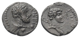 Pisidien. Antiochia. Pseudo-autonome Prägung.

 Bronze. 2. Jhdt. n. Chr.
Vs: Büste des Herakles rechts
Rs: Büste des Hermes mit Kerykeion über der...