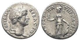 Kappadokien. Hierapolis (Komana). Hadrianus (117 - 138 n. Chr.).

 Drachme (Silber).
Vs: Kopf des Hadrianus mit Lorbeerkranz rechts.
Rs: Athena mi...