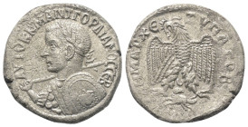 Seleukis und Pierien. Antiochia am Orontes. Gordianus III. (238 - 244 n. Chr.).

 Tetradrachme (Billon). 241 - 244 n. Chr.
Vs: Büste des Gordianus ...