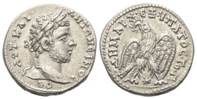 Seleukis und Pierien. Laodikeia ad Mare. Caracalla (197 - 217 n. Chr.).

 Tetradrachme (Billon). 208 - 209 n. Chr.
Vs: Büste des Caracalla in Rücka...