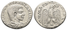 Seleukis und Pierien. Laodikeia ad Mare. Diadumenianus (Caesar 217 - 218 n. Chr.).

 Tetradrachme (Billon). 217 - 218 n. Chr.
Vs: Büste des Diadume...