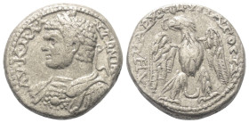 Phönikien. Arados. Caracalla (197 - 217 n. Chr.).

 Tetradrachme (Billon). 215 - 217 n. Chr.
Vs: Büste des Caracalla in Vorderansicht mit Lorbeerkr...