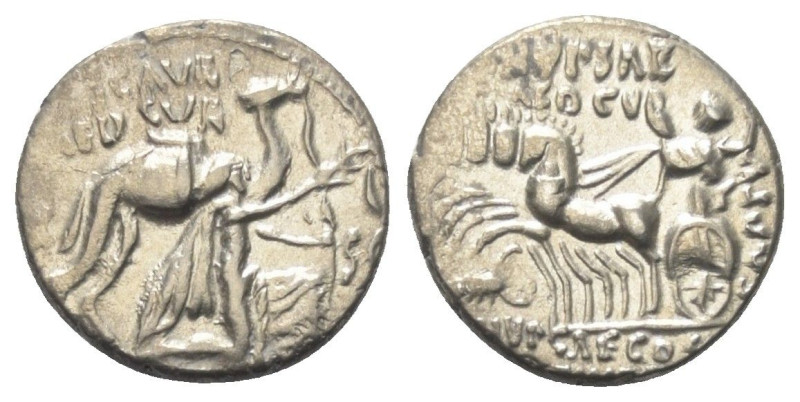 M. Scaurus und P. Hypsaeus.

 Denar (Silber). 58 v. Chr. Rom.
Vs: M SCAVR / A...