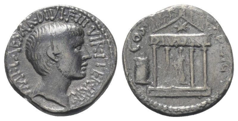 Octavianus.

 Denar (Silber). 36 v. Chr. Münzstätte in Mittel- oder Süditalien...