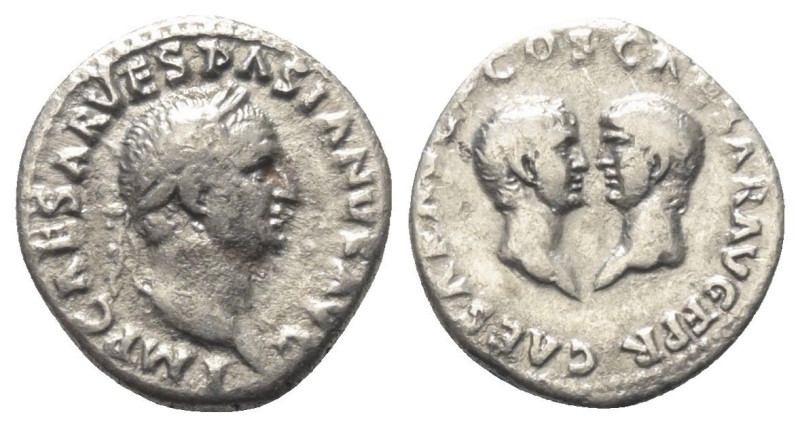 Vespasianus (69 - 79 n. Chr.).

 Denar (Silber). 70 n. Chr. Rom.
Vs: IMP CAES...