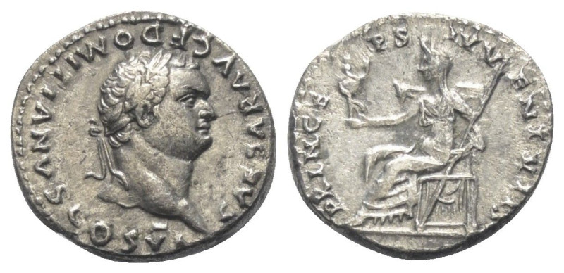 Domitianus (81 - 96 n. Chr.).

 Denar (Silber). 79 n. Chr. (unter Vespasian). ...