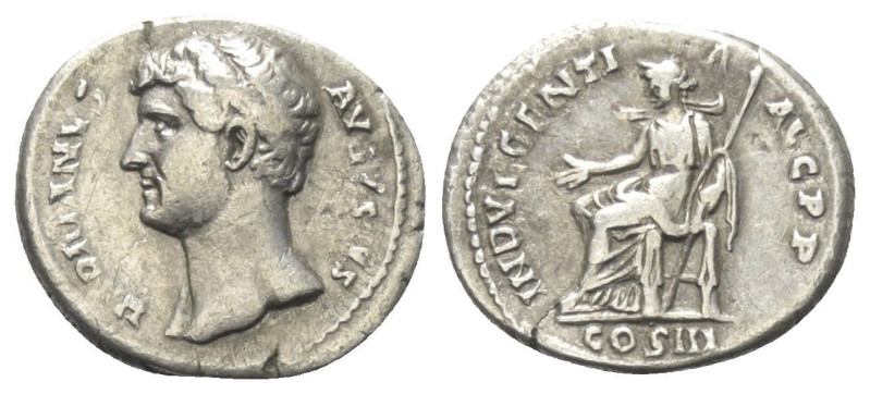 Hadrianus (117 - 138 n. Chr.).

 Denar (Silber). 131 n. Chr. Rom.
Vs: HADRIAN...