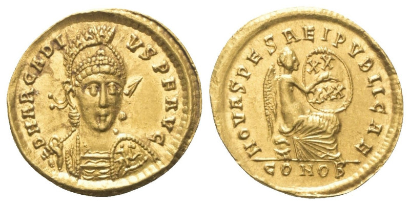 Arcadius (383 - 408 n. Chr.).

 Solidus (Gold). 402 - 403 n. Chr. Constantinop...