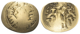 Andronicus II. Palaeologus und Michael IX. (1294 - 1320 n. Chr.).

 Hyperpyron nomisma (Gold). 1303 - 1320 n. Chr. Constantinopolis.
Vs: Büste der ...