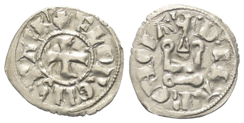 Achaia - Fürstentum. Florent von Hainaut (1289 - 1297).

 Denar (Silber).
Vs:...