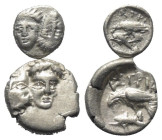 Griechische Münzen - Lots.


Istros (Moesia Inferior).

Lot (2 Stück, Silber): verschiedene Nominale; 4. Jhdt. v. Chr.

Fast sehr schön - sehr ...