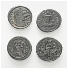 Römische Münzen - Lots. Kaiserzeit.


Lot (4 Stück, Bronze): Folles des Constantinus I. (307 - 337 n. Chr.) (3x) und Licinius I. (308 - 324 n. Chr....