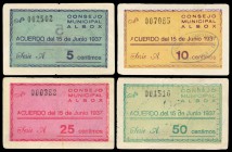 Albox (Almería). 5, 10, 25 y 50 céntimos. (Montaner-63 1ª emisión). Escasos. MBC/MBC+. Est...80,00.