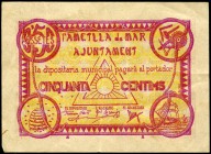 L'Ametlla de Mar (Barcelona). 50 céntimos. (Montaner-163a). EBC-. Est...12,00.