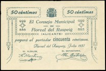 Floreal de Raspeig (Alicante). 50 céntimos. (Montaner-652b). SC. Est...25,00.