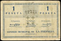 La Fresneda (Teruel). 1 peseta. (Montaner-676d). Raro. MBC. Est...30,00.