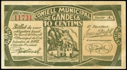 Gandesa (Tarragona). 10 céntimos. (Montaner-694c). EBC+. Est...8,00.