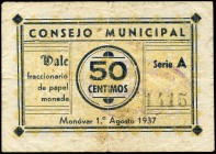 Monovar (Alicante). 50 céntimos. (Montaner-939b). Escaso. MBC-. Est...45,00.
