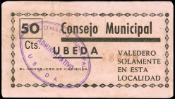 Úbeda (Jaén). 50 céntimos. (Montaner-1487 similar). EBC. Est...40,00.