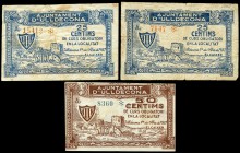 Ulldecona (Tarragona). 25 (dos) y 50 céntimos. (Montaner-1493c, d). BC+/MBC-. Est...25,00.