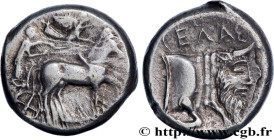 SICILY - GELA
Type : Tétradrachme 
Date : c. 440-430 AC. 
Mint name / Town : Géla, Sicile 
Metal : silver 
Diameter : 24,5  mm
Orientation dies : 9  h...