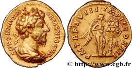 MARCUS AURELIUS
Type : Aureus 
Date : janvier - août 
Mint name / Town : Rome 
Metal : gold 
Diameter : 19,5  mm
Orientation dies : 6  h.
Weight : 7,2...