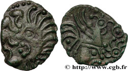 GALLIA BELGICA - BELLOVACI (Area of Beauvais)
Type : Bronze au coq à tête humaine 
Date : c. 50-30 AC. 
Mint name / Town : Beauvais (60) 
Metal : bron...