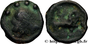 BITURIGES CUBI, UNSPECIFIED
Type : Potin au cheval et aux globules 
Date : Ier siècle avant J.-C. 
Metal : potin 
Diameter : 15,5  mm
Orientation dies...