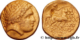 GAUL, UNSPECIFIED
Type : Statère de Philippe II, imitation celtique type de “Montmorot” 
Date : IIIe siècle avant J.-C. 
Metal : gold 
Diameter : 19  ...