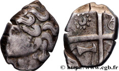 GALLIA - SOUTH WESTERN GAUL - PETROCORII (Area of Perigueux)
Type : Drachme “au style flamboyant” S. 168 
Date : c. 121-52 AC. 
Metal : silver 
Diamet...