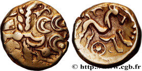 GALLIA BELGICA - SUESSIONES (Area of Soissons)
Type : Statère à l'œil, variété “à l’ancre” sur flan court 
Date : c. 60-50 AC. 
Mint name / Town : Soi...