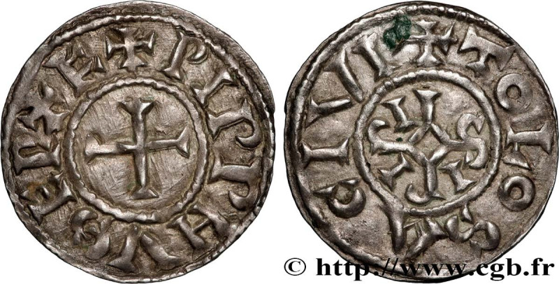 PÉPIN II OF AQUITAINE
Type : Denier 
Date : c. 845-848 
Mint name / Town : Toulo...