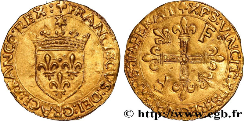 FRANCIS I
Type : Écu d'or au soleil, 5e type 
Date : 21/07/1519 
Date : n.d. 
Mi...