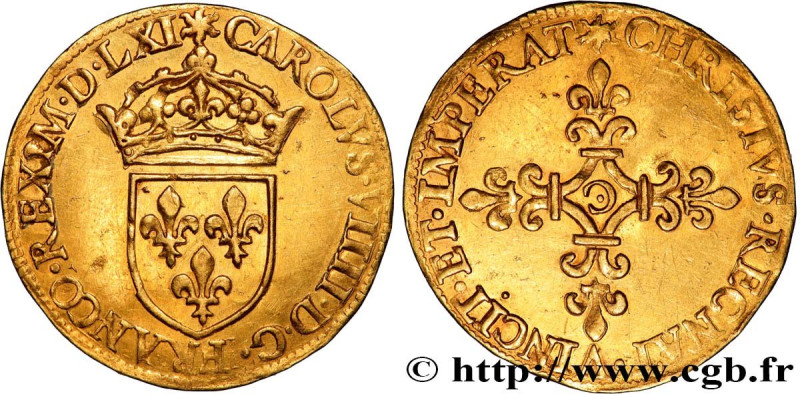 CHARLES IX
Type : Écu d'or au soleil, 1er type 
Date : 1561 
Mint name / Town : ...