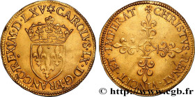 CHARLES IX
Type : Écu d'or au soleil, 1er type 
Date : 1565 
Mint name / Town : Saint-Lô 
Quantity minted : 4800 
Metal : gold 
Millesimal fineness : ...
