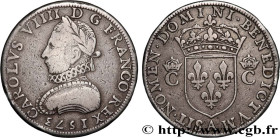 CHARLES IX
Type : Piéfort de poids quadruple du teston 
Date : 1573 
Mint name / Town : Paris 
Metal : silver 
Diameter : 27  mm
Orientation dies : 12...