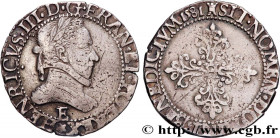 HENRY III
Type : Demi-franc au col plat 
Date : 1581 
Mint name / Town : Tours 
Quantity minted : 5537 
Metal : silver 
Millesimal fineness : 833  ‰
D...