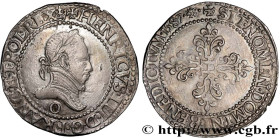 HENRY III
Type : Demi-franc au col plat 
Date : 1587 
Mint name / Town : Riom 
Quantity minted : 148039 
Metal : silver 
Millesimal fineness : 833  ‰
...